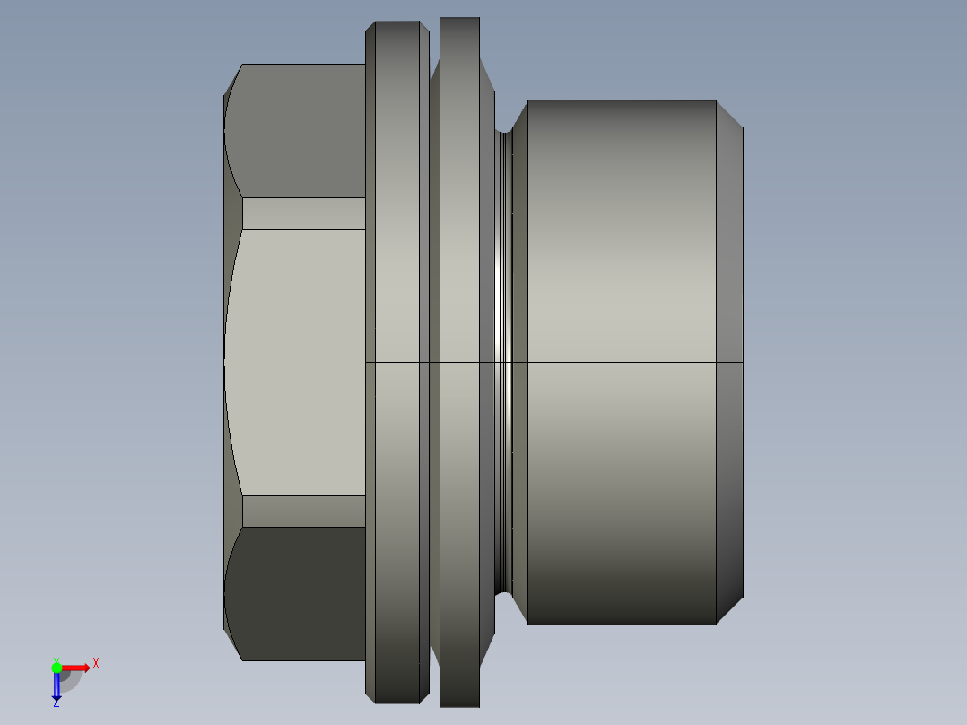 软管与硬管连接用工业通用接头0220_17_00俯视图