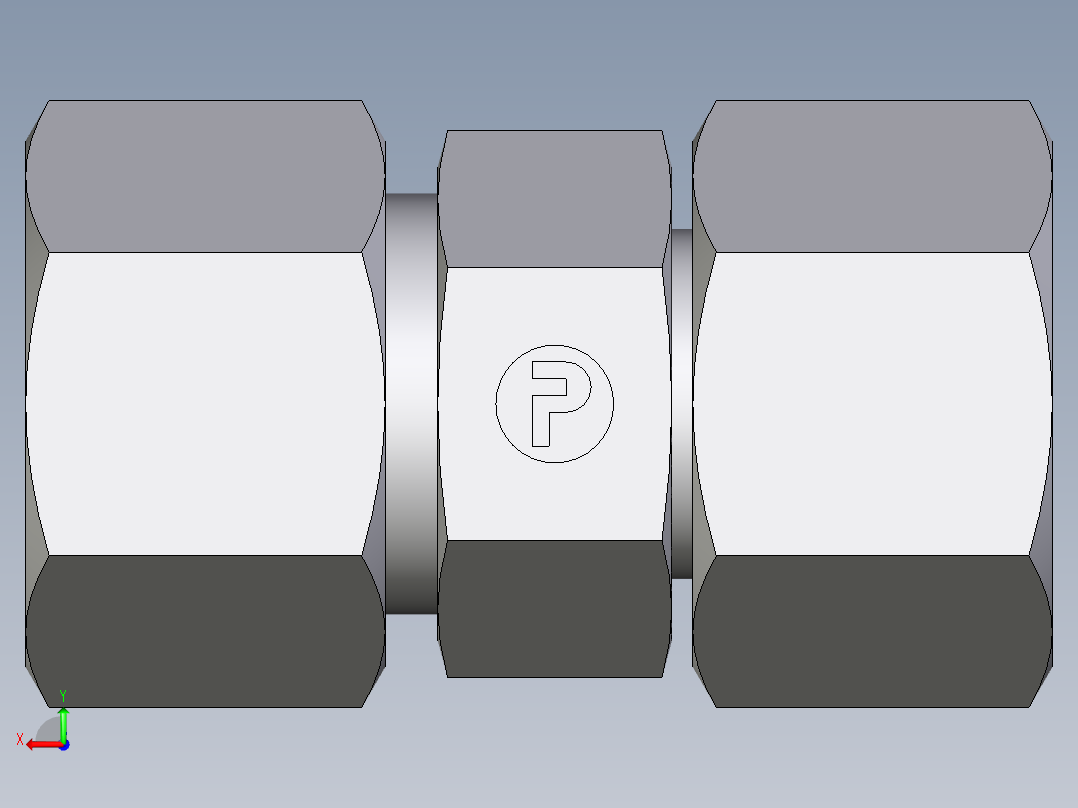 卡套式工业通用硬管接头EO_Distance_piece_adapter_DA16ZSCF后视图