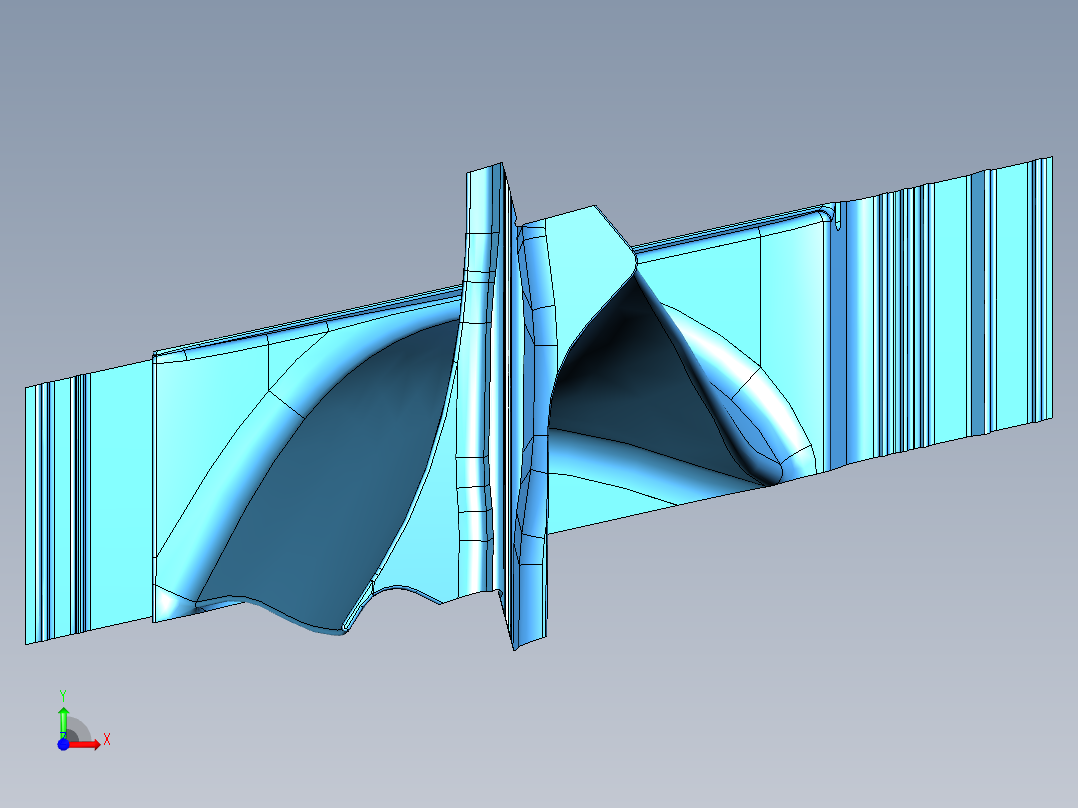 涡轮叶片 - PT Stage---模型格式为 stp前视图