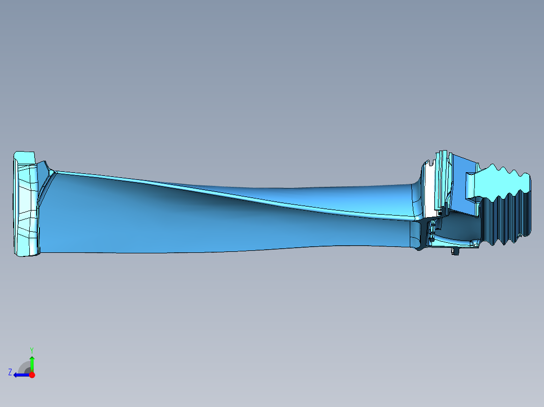 涡轮叶片 - PT Stage---模型格式为 stp右视图