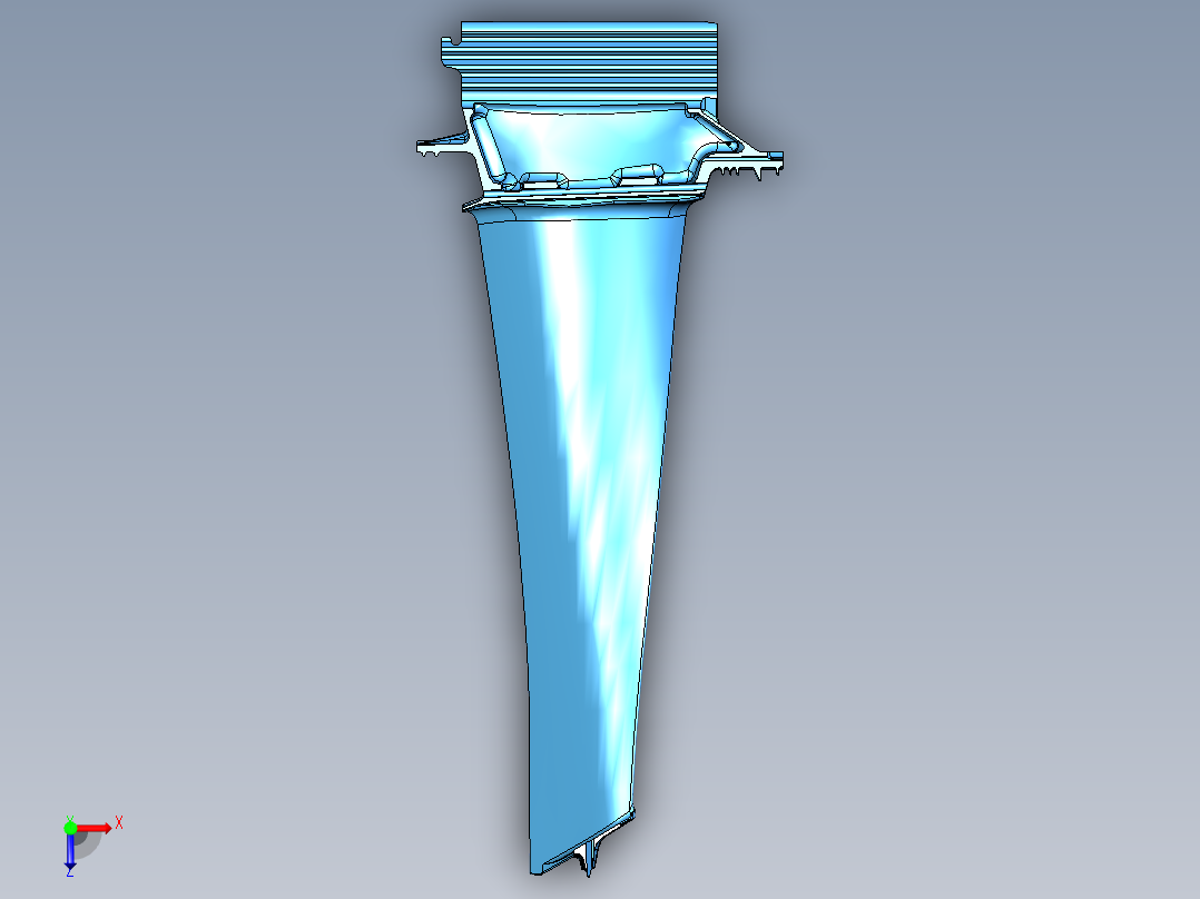涡轮叶片 - PT Stage---模型格式为 stp俯视图