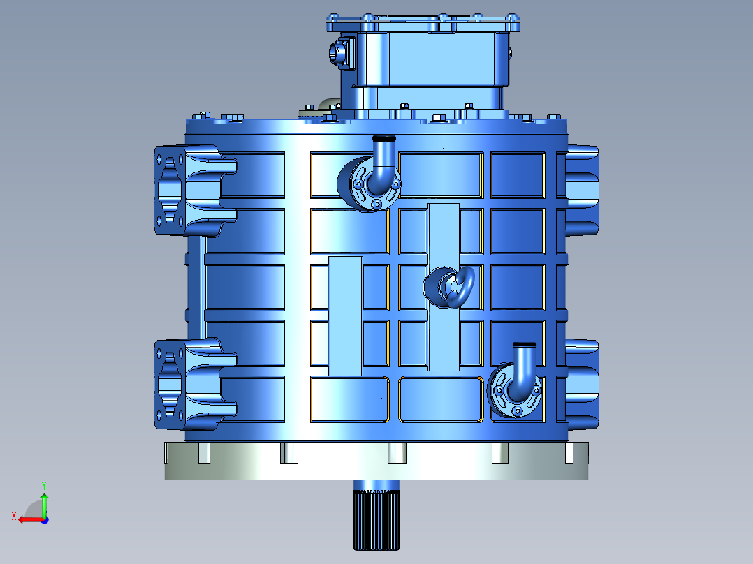 电动汽车水冷永磁同步电机后视图