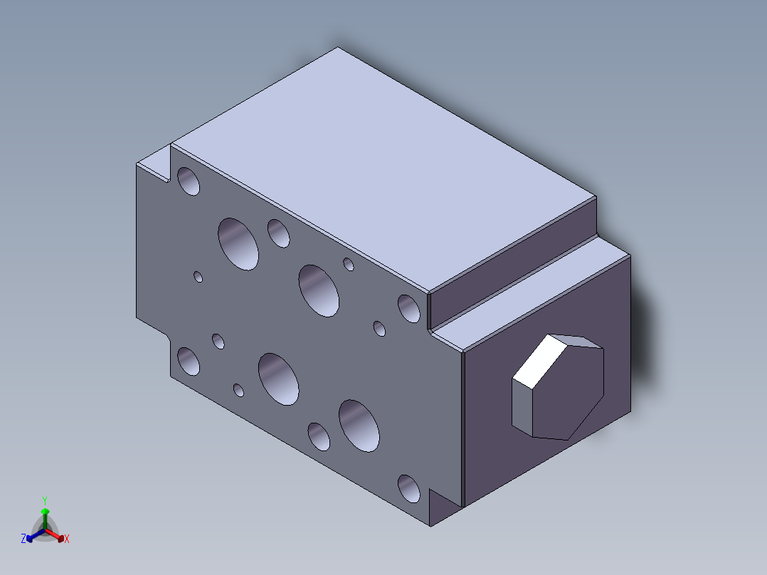 力士乐液压阀-Z2S22通径叠加式液控单向阀正等轴测图