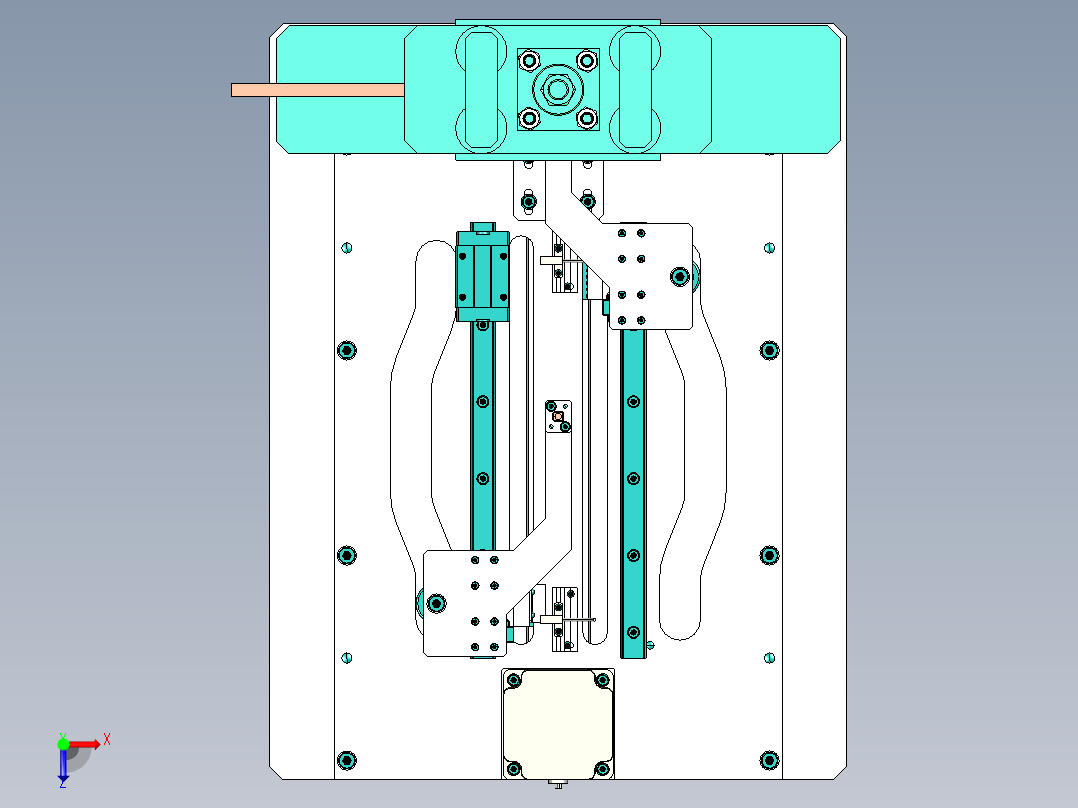 动双工位交叉互转机构俯视图