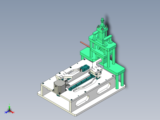 动双工位交叉互转机构正等轴测缩略图