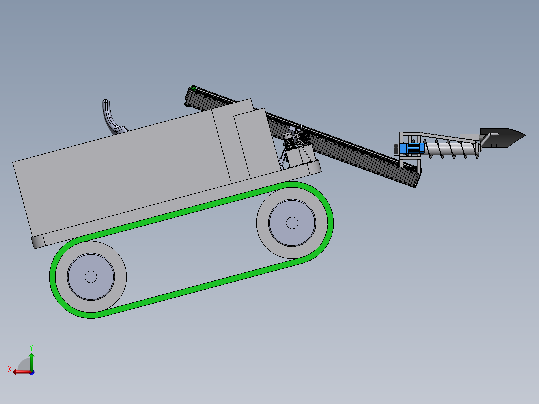 白菜采收机三维+CAD图纸后视图