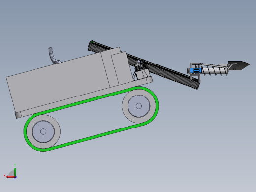 白菜采收机三维+CAD图纸后视缩略图