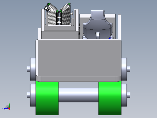 白菜采收机三维+CAD图纸右视缩略图