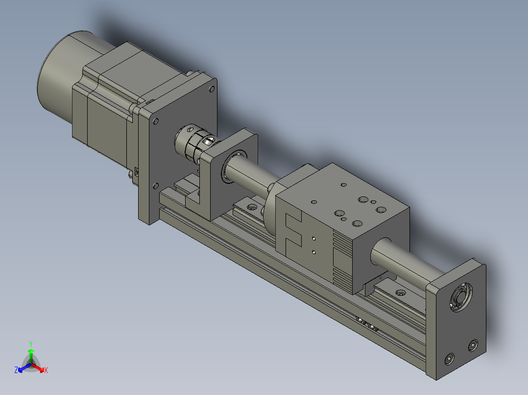 模组FSK40-L10C7-BC-B57-100行程（B57刹车电机）正等轴测图