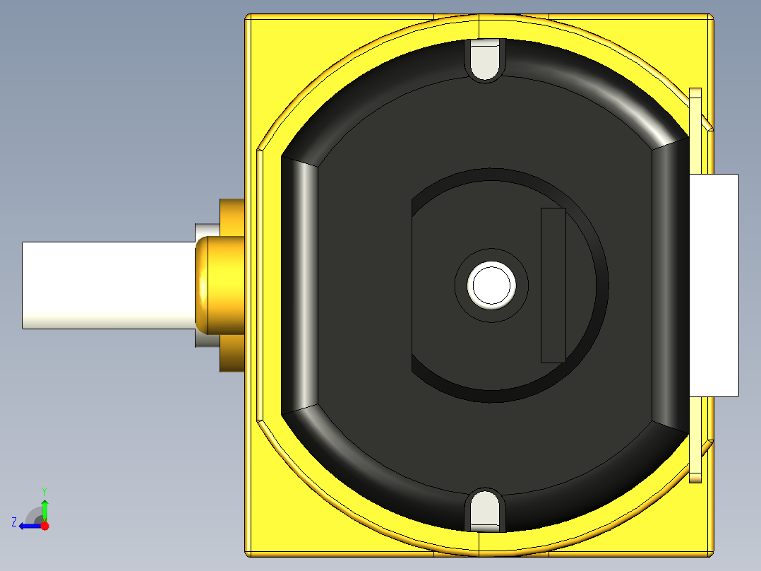 单向（单轴）TT齿轮箱电机详细模型右视图