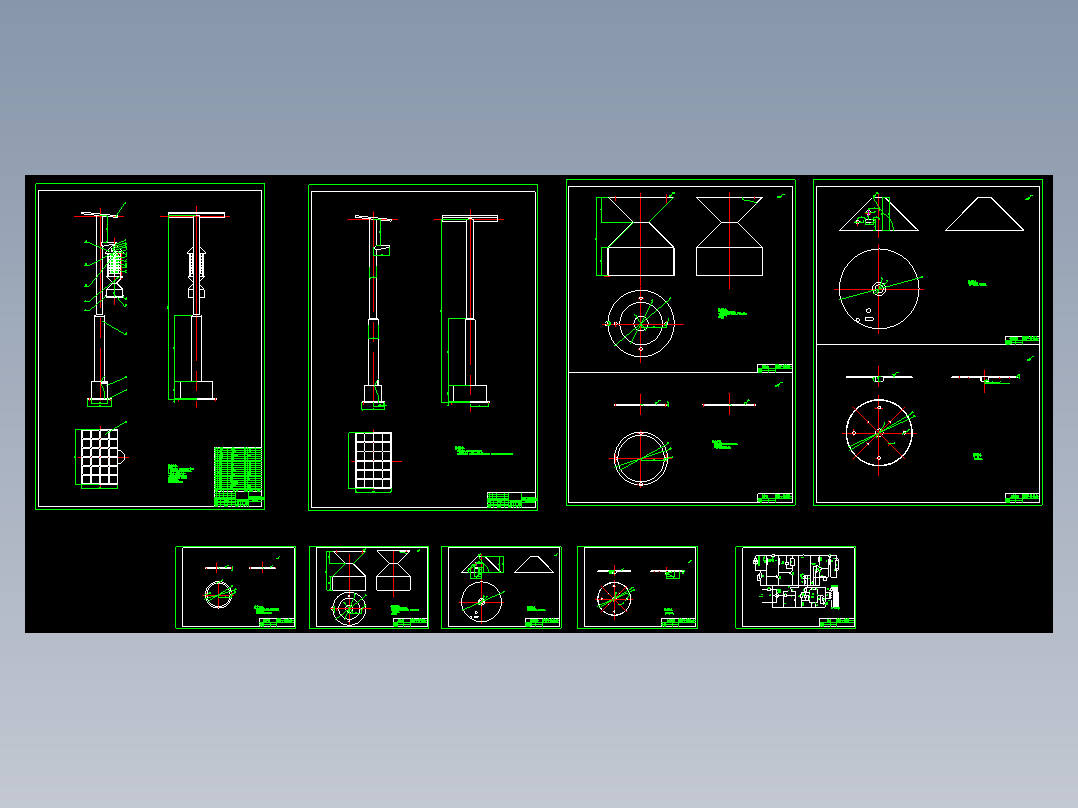 茶园太阳能荧光灯杀虫器设计【含9张CAD图纸】421603===250