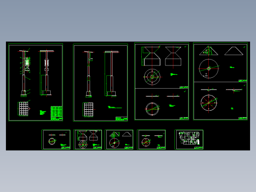 茶园太阳能荧光灯杀虫器设计【含9张CAD图纸】421603===250