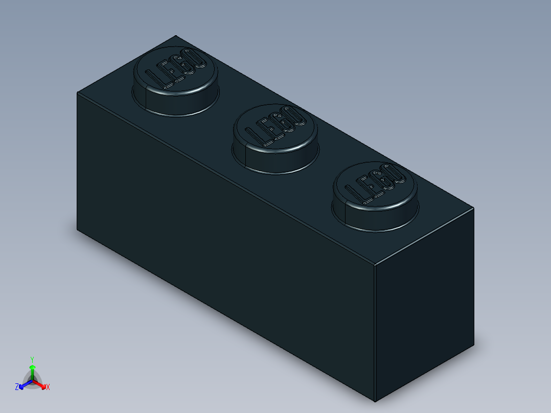 乐高套装 4421基本积木-362226 Black Brick 1 x 3.STEP正等轴测图