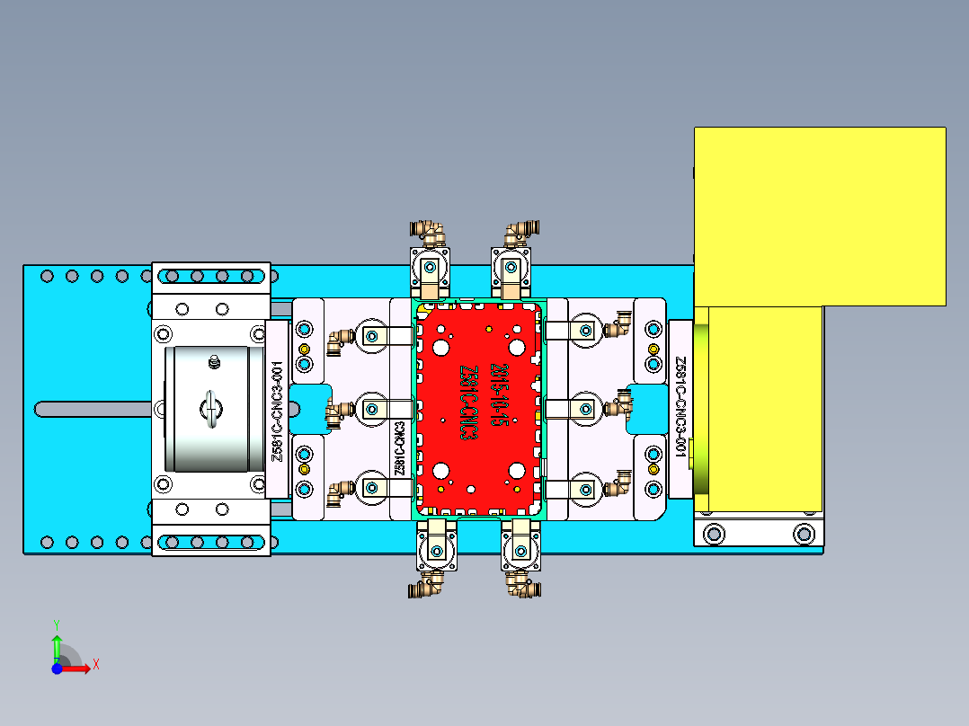 Z581C-笔记本CNC工装夹具三维模型CNC3-1106前视图