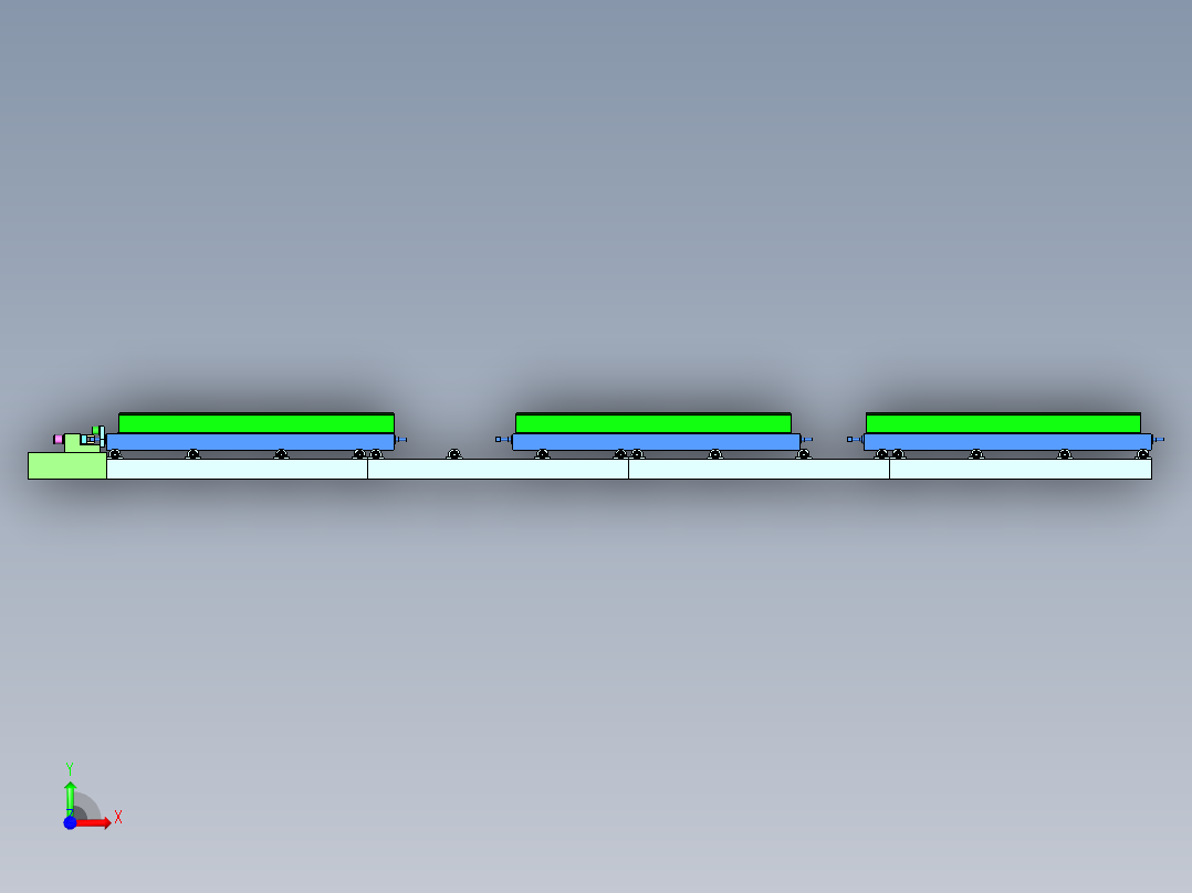 重型方管输送线设计前视图