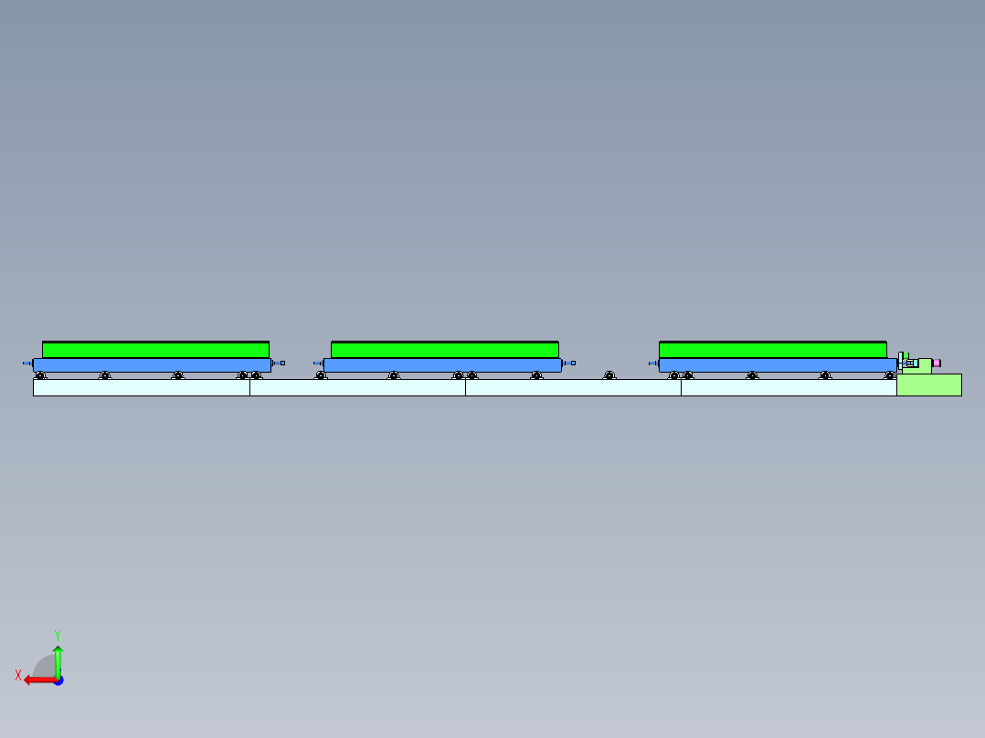 重型方管输送线设计后视图