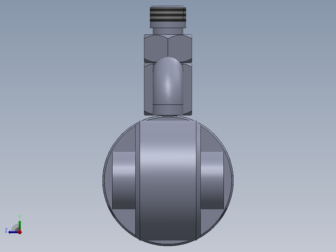 焊接型液压缸（带前端和后端安装眼）50x25x168毫米右视图
