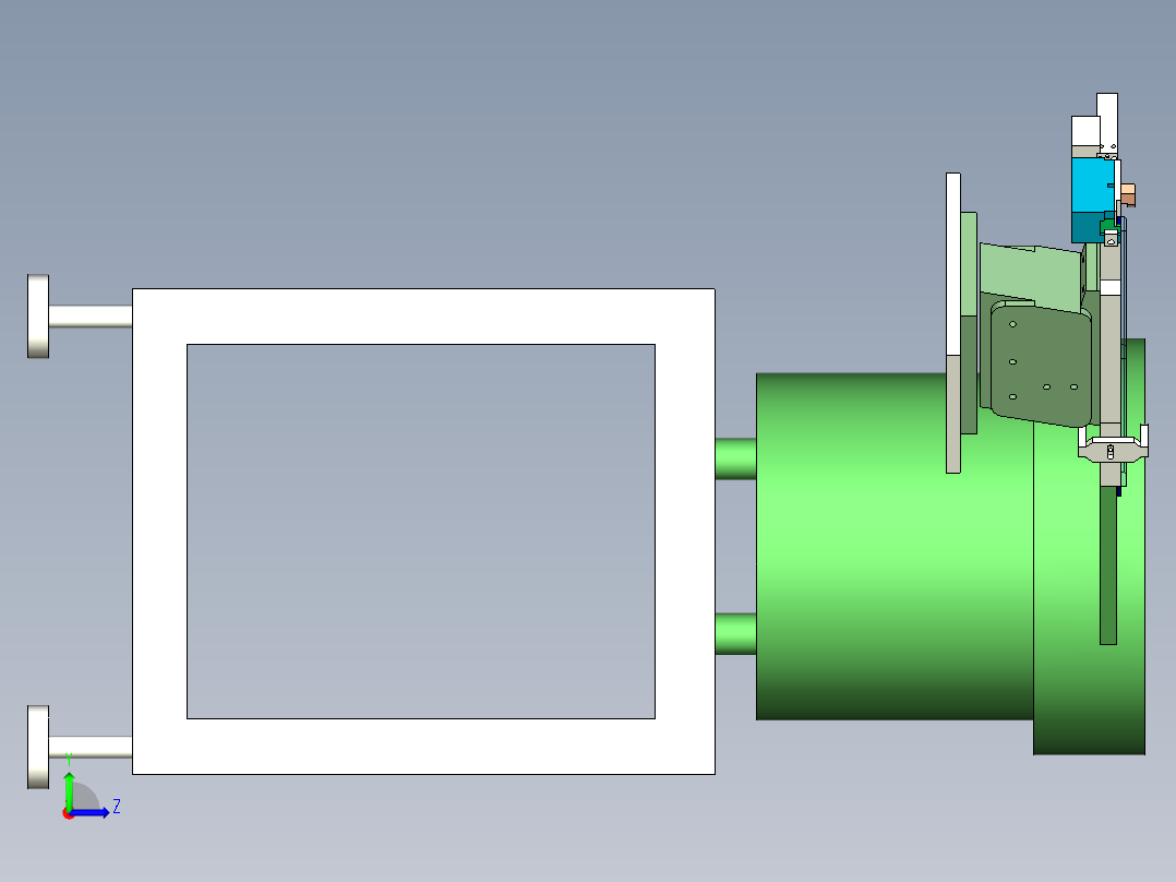 方形塑胶零件供料振动盘组件左视图