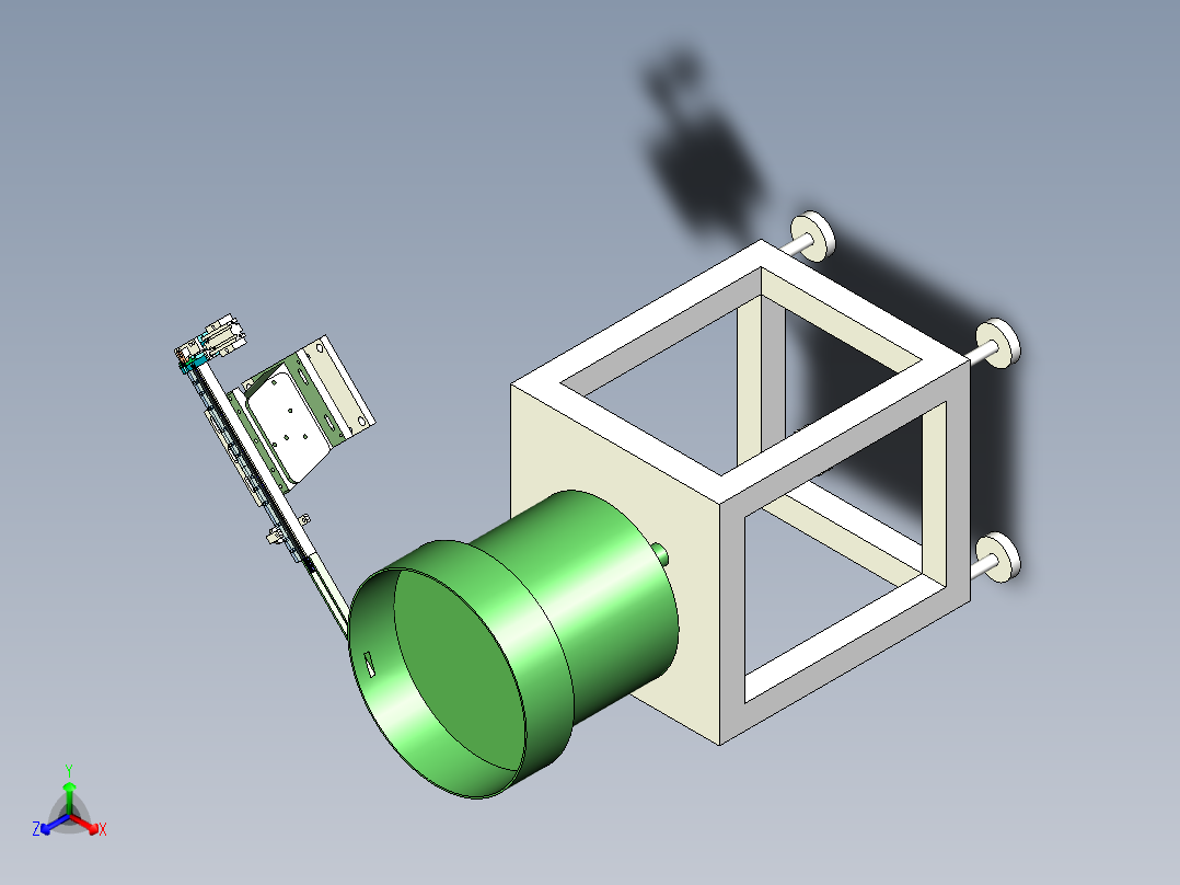 方形塑胶零件供料振动盘组件正等轴测图