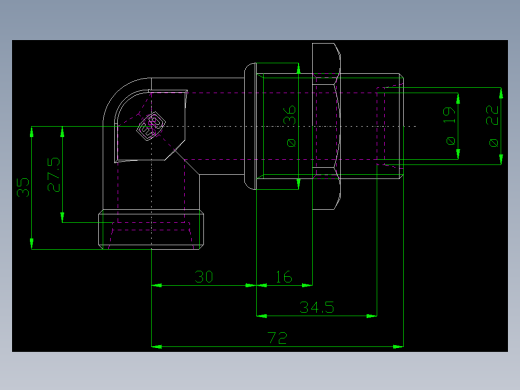 PARKER管接头EO Bulkhead elbow WSV22LOMDCF(16)_front