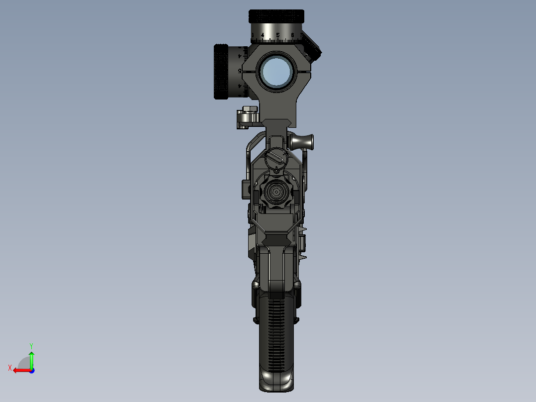 手枪左轮冲锋枪老式狙击步枪设计3D图纸perun-cs-1 1 STP后视图
