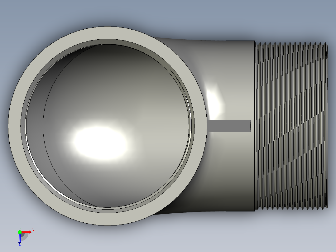 螺纹管弯头-等径内外丝 DN65俯视图