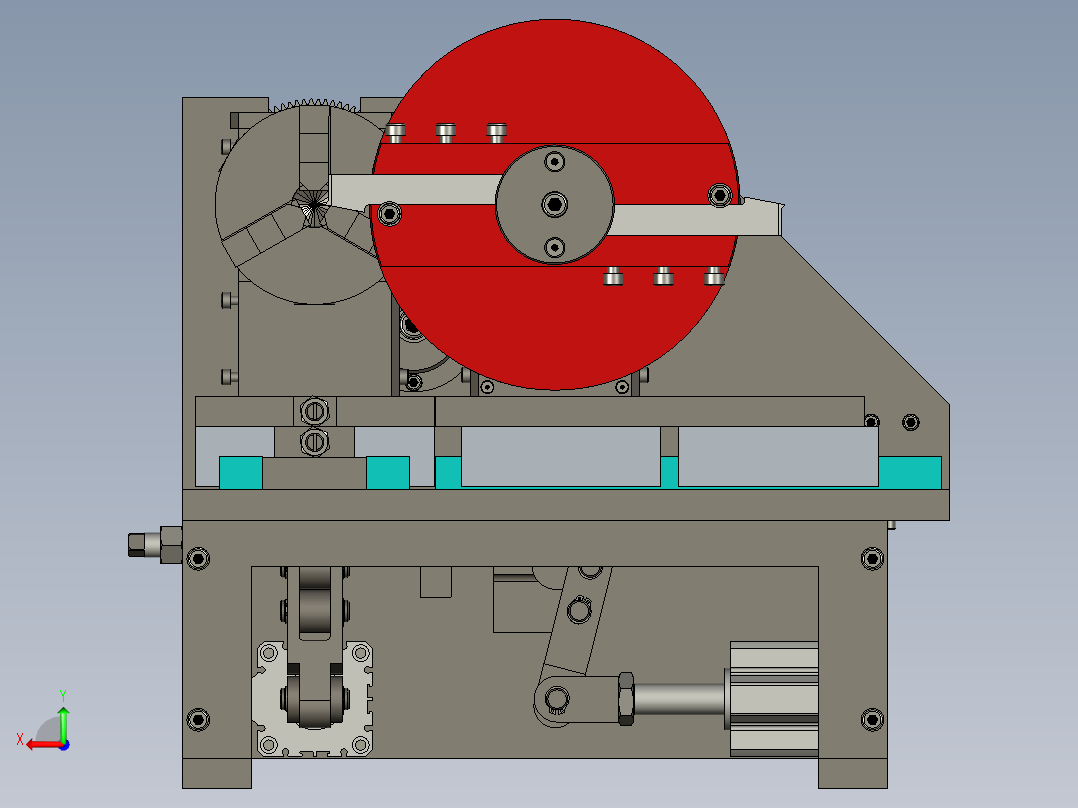 车床齿轮箱后视图