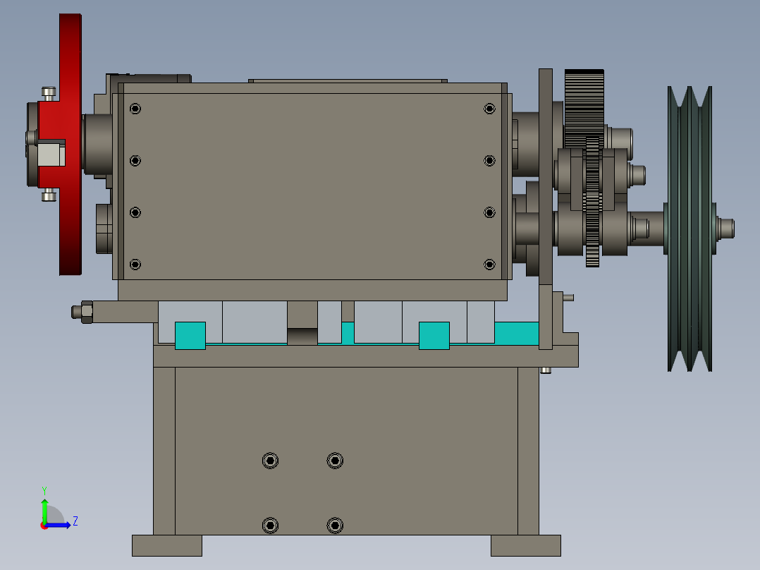 车床齿轮箱左视图