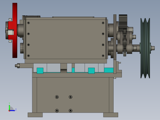 车床齿轮箱左视缩略图
