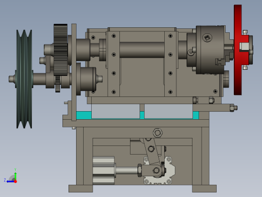 车床齿轮箱右视缩略图