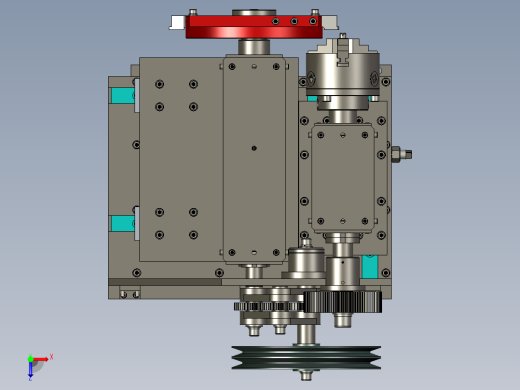 车床齿轮箱俯视缩略图