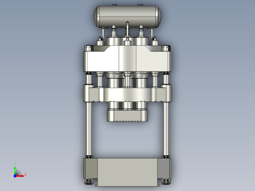金属零配件加工用的四柱液压机前视缩略图