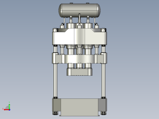 金属零配件加工用的四柱液压机后视缩略图