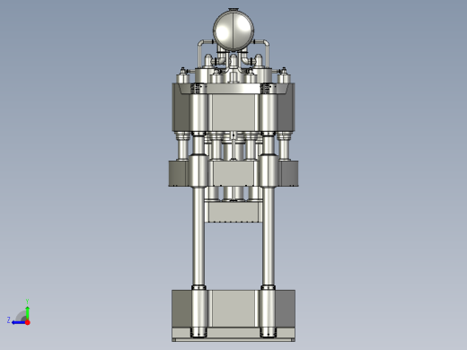 金属零配件加工用的四柱液压机俯视缩略图