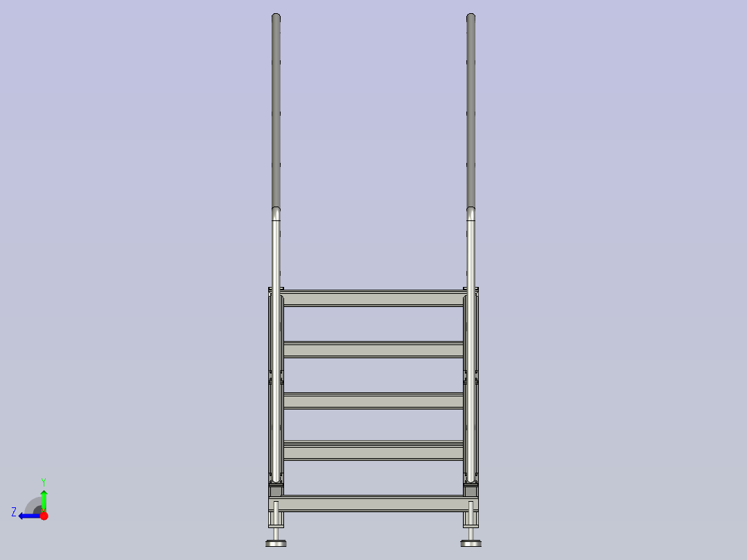 观察台梯子装配右视图