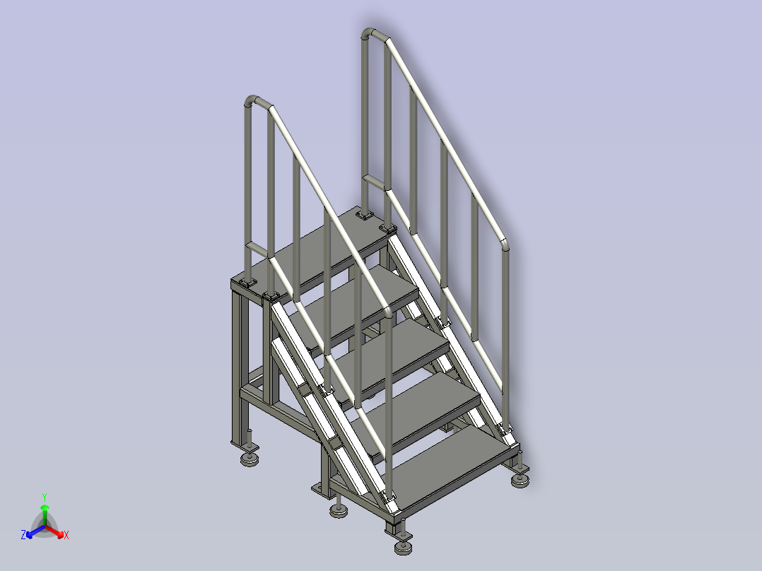 观察台梯子装配正等轴测图