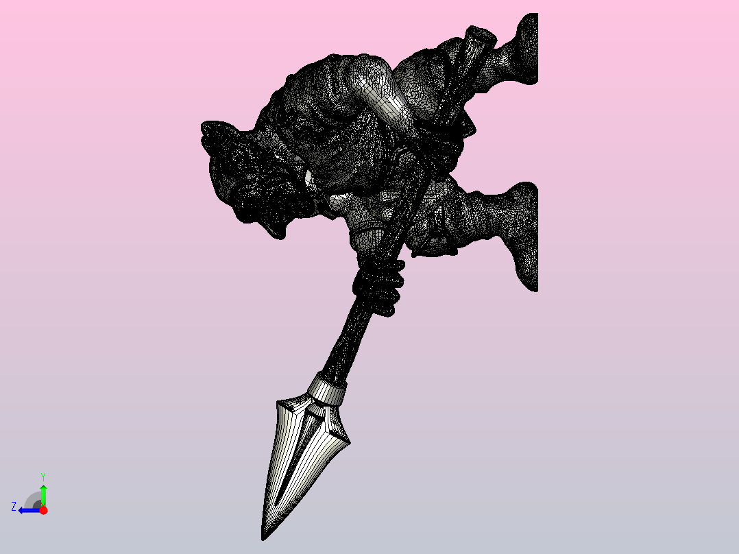 格布林冲锋与矛右视图