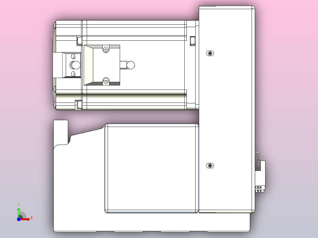 皮带直线轴半封闭可选导轨TPA-HNB-175D-140-L100-RU-Y-P75-N3前视图