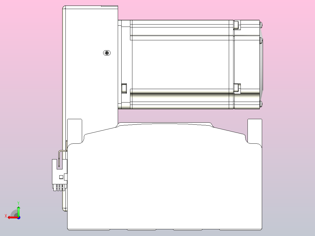 皮带直线轴半封闭可选导轨TPA-HNB-175D-140-L100-RU-Y-P75-N3后视图