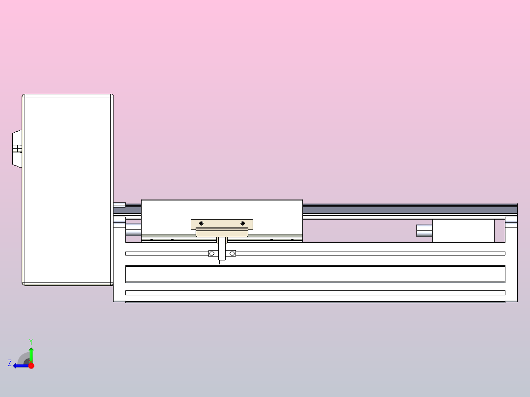 皮带直线轴半封闭可选导轨TPA-HNB-175D-140-L100-RU-Y-P75-N3右视图