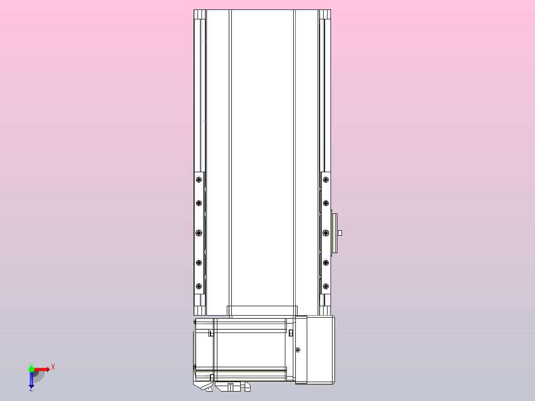皮带直线轴半封闭可选导轨TPA-HNB-175D-140-L100-RU-Y-P75-N3俯视图