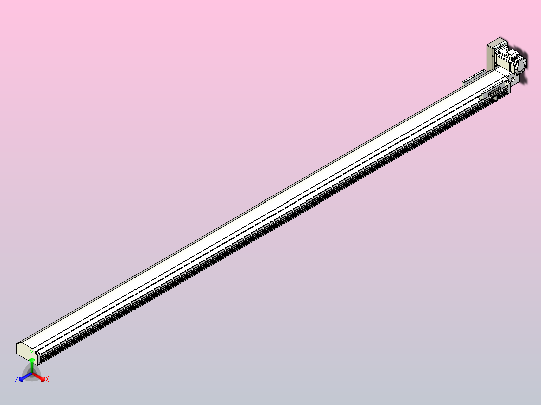 皮带直线轴半封闭可选导轨TPA-HNB-105D-90-L2150-RU-C-P20-N3主视图