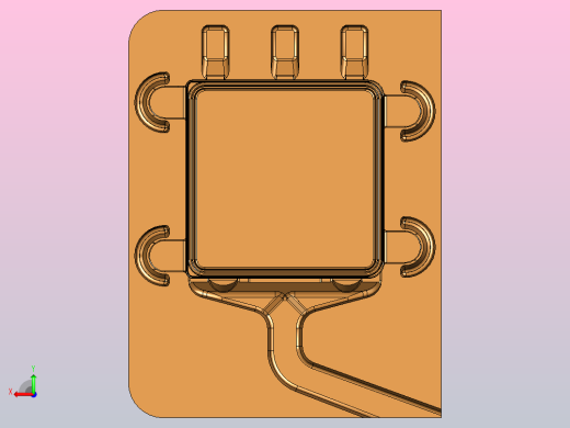 数控加工中心模具模型（有刀路轨迹）后视缩略图