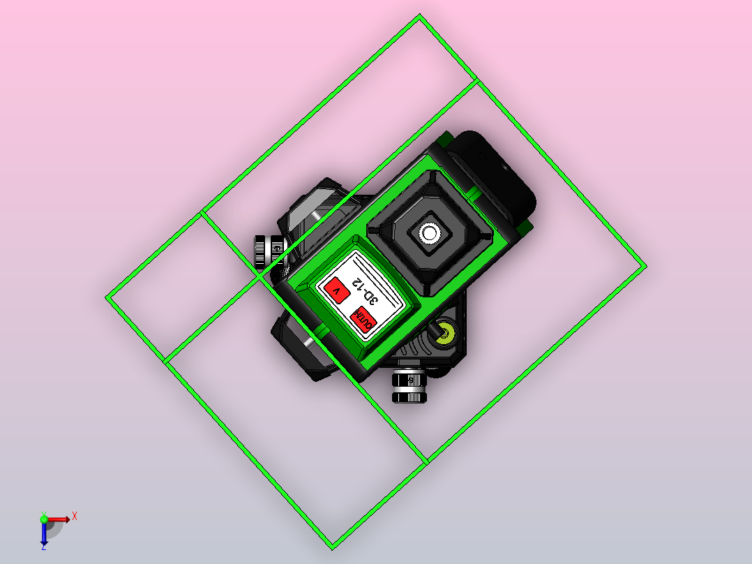 激光水平仪俯视图