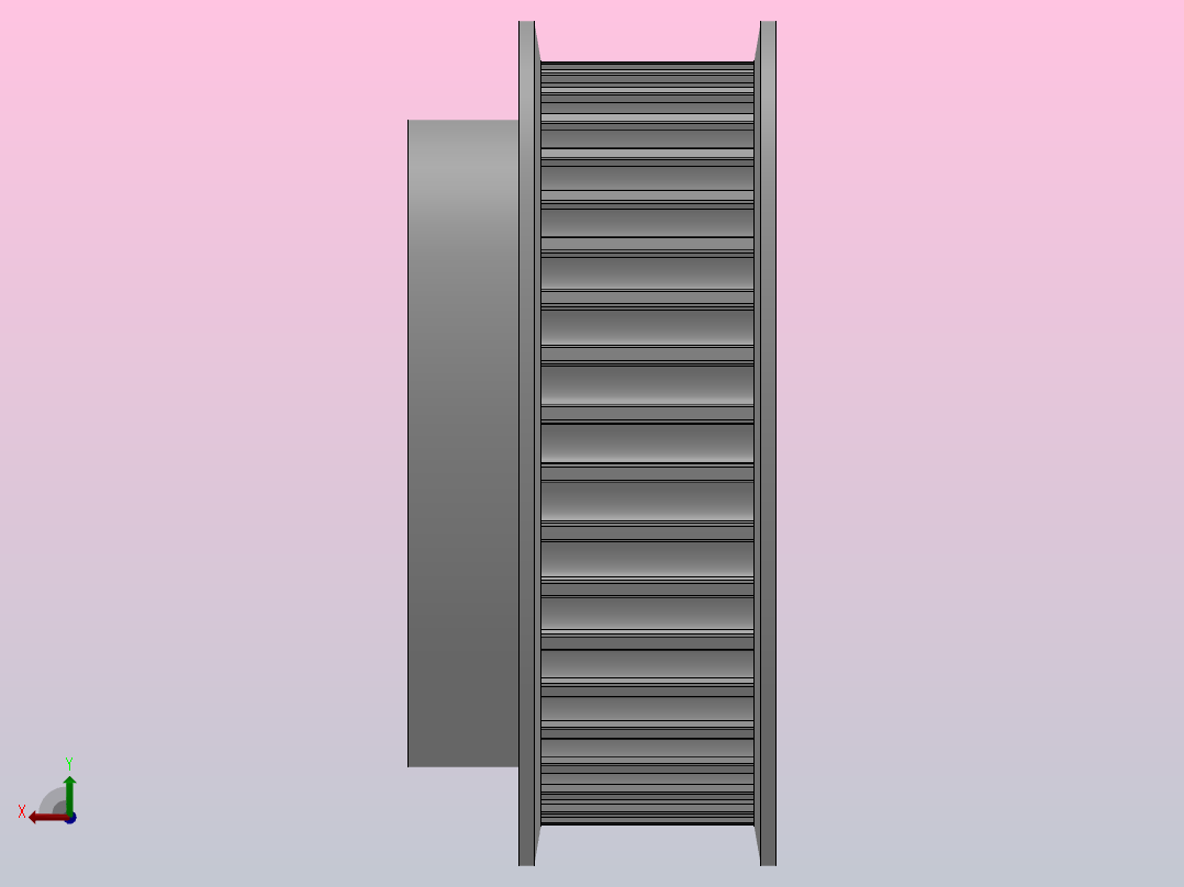 小凸缘型半圆弧形齿同步带轮H8M型_SH8MDC-40-25-dc10-A后视图