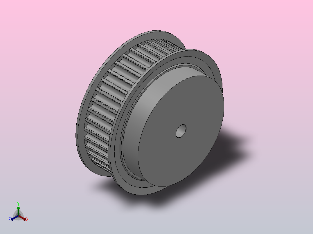 小凸缘型半圆弧形齿同步带轮H8M型_SH8MDC-40-25-dc10-A正等轴测图