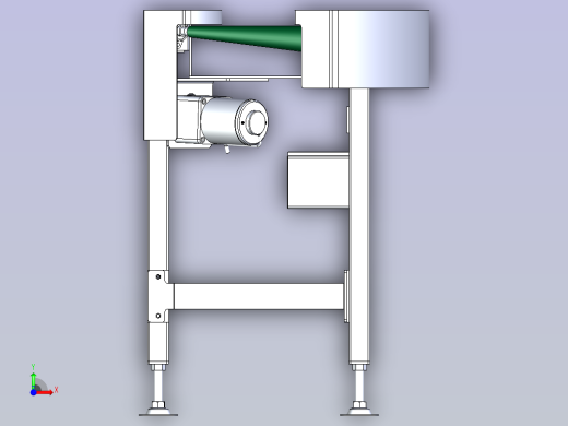 90°拐弯皮带输送机3D模型图纸前视缩略图