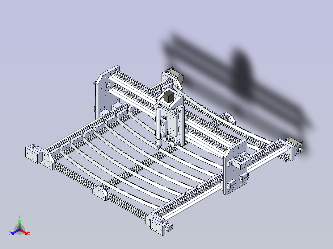一款等离子切割机结构3D图纸主视图