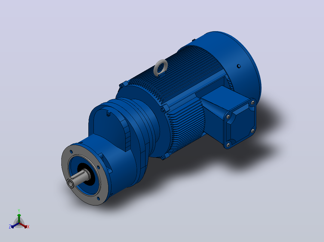 RXF67法兰轴伸式安装斜齿轮减速机RX67-Y2.2-4P-100-M1-0°-Φ160主视图