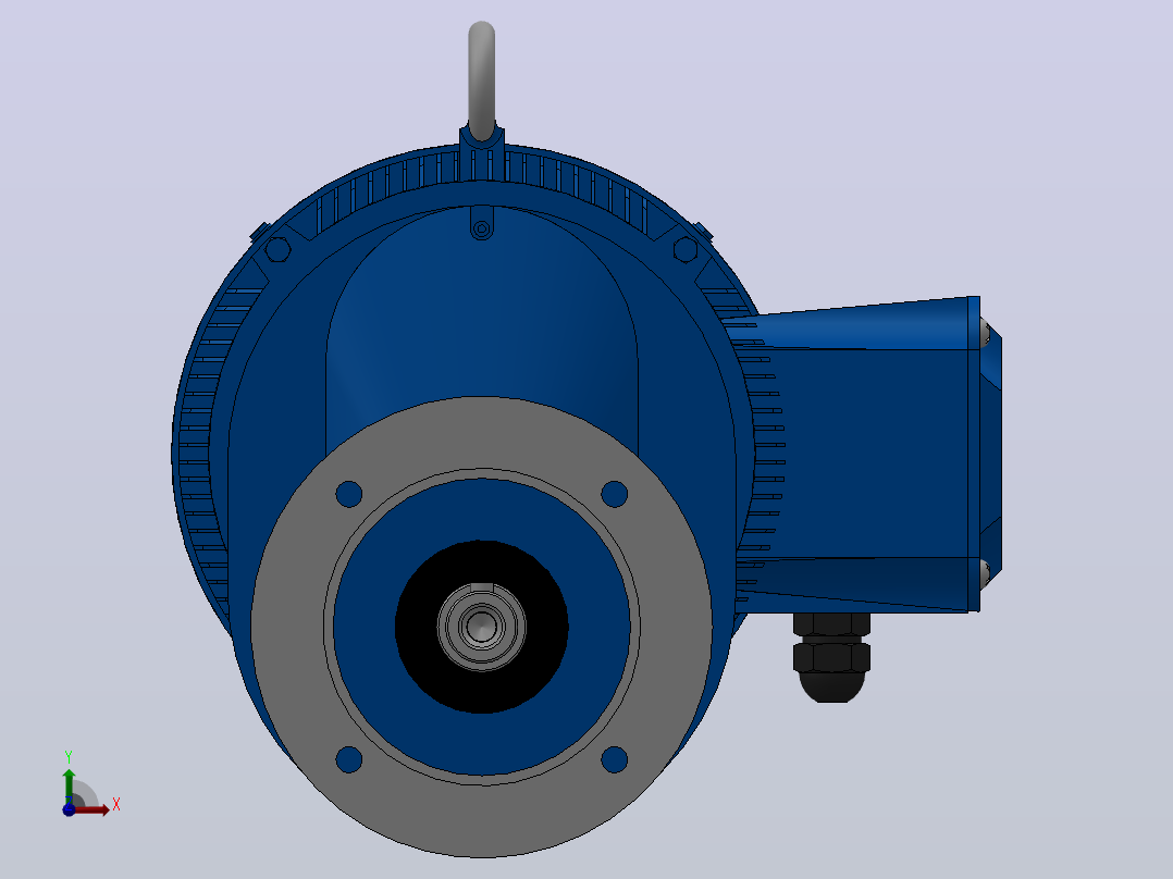RXF67法兰轴伸式安装斜齿轮减速机RX67-Y2.2-4P-100-M1-0°-Φ160前视图